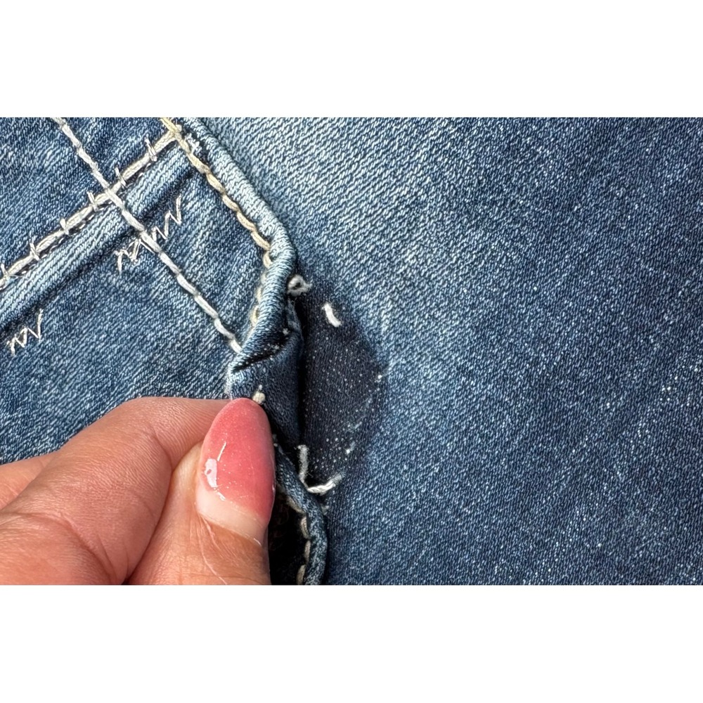 Miss Me Curvy Straight Jeans Womens 34x32 Y2K Rhinestone Dark Wash - Picture 7 of 15